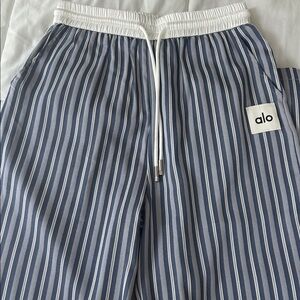 Alo Striped Blue and White Pants
